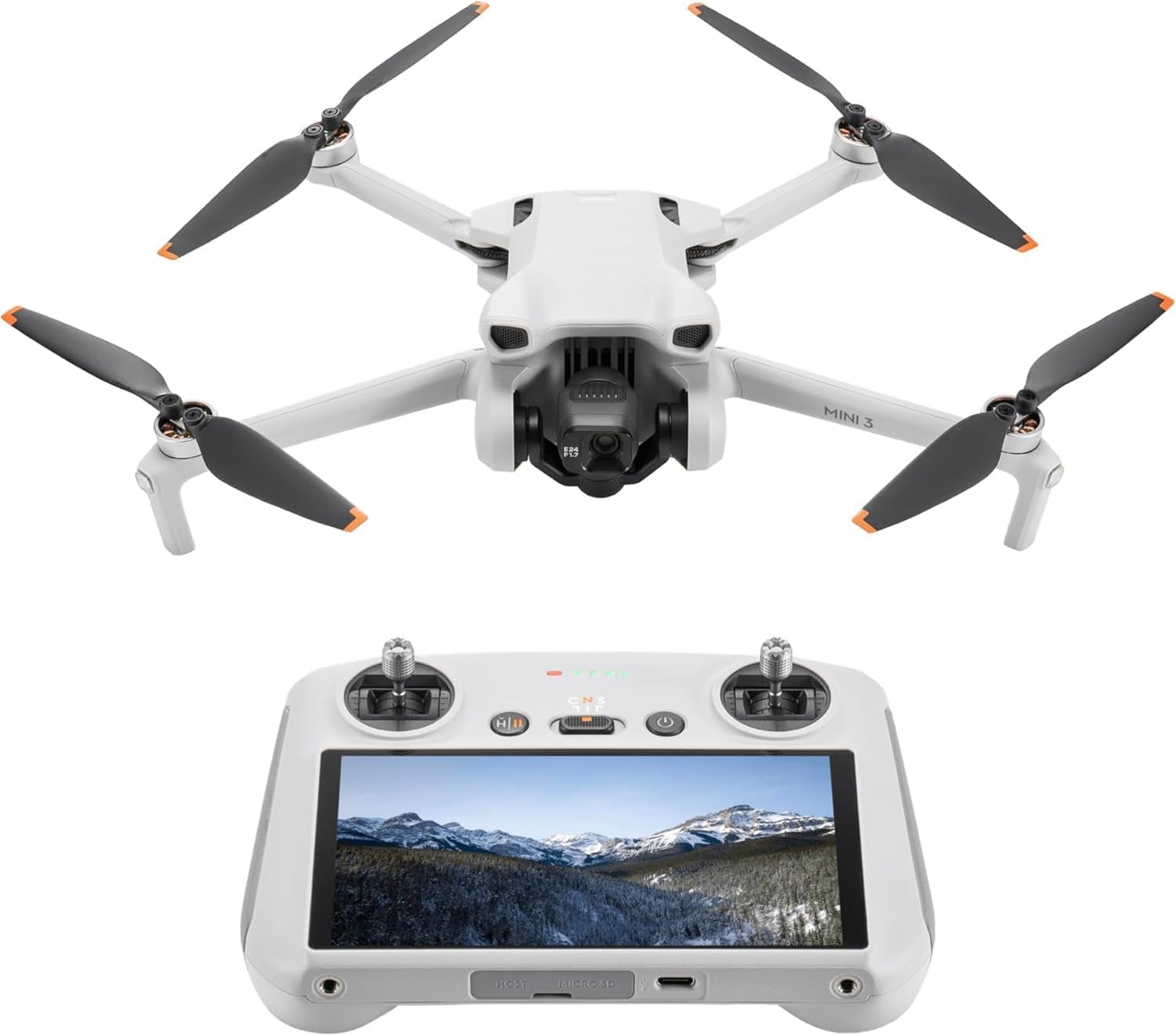 Mini 3 - Dron Mini con Mando a distancia y cámara, ligero y plegable con vídeo 4K HDR, 38 min de tiempo de vuelo, Grabación vertical y funciones inteligentes, C0