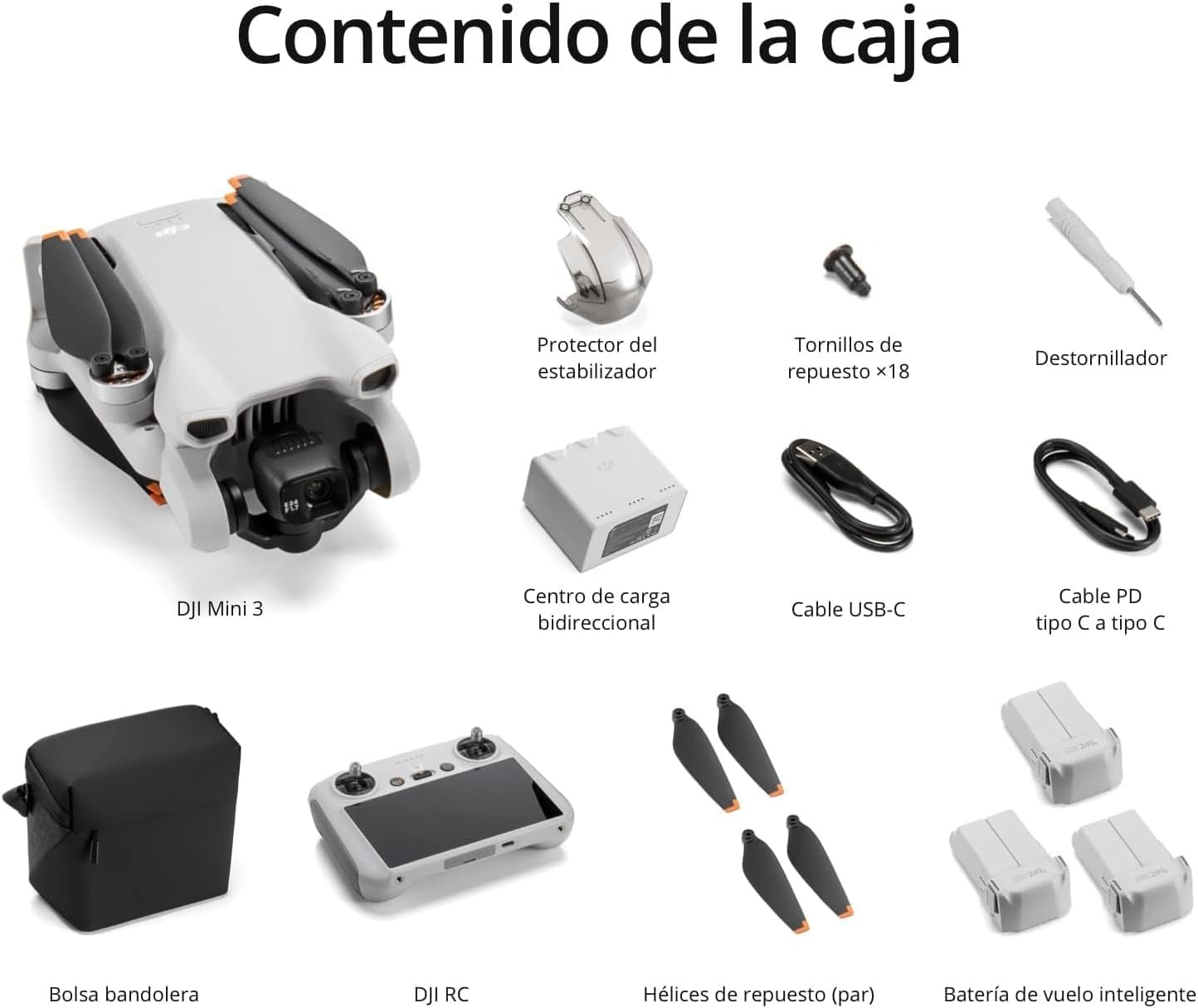 Mini 3 - Dron Mini con Mando a distancia y cámara, ligero y plegable con vídeo 4K HDR, 38 min de tiempo de vuelo, Grabación vertical y funciones inteligentes, C0